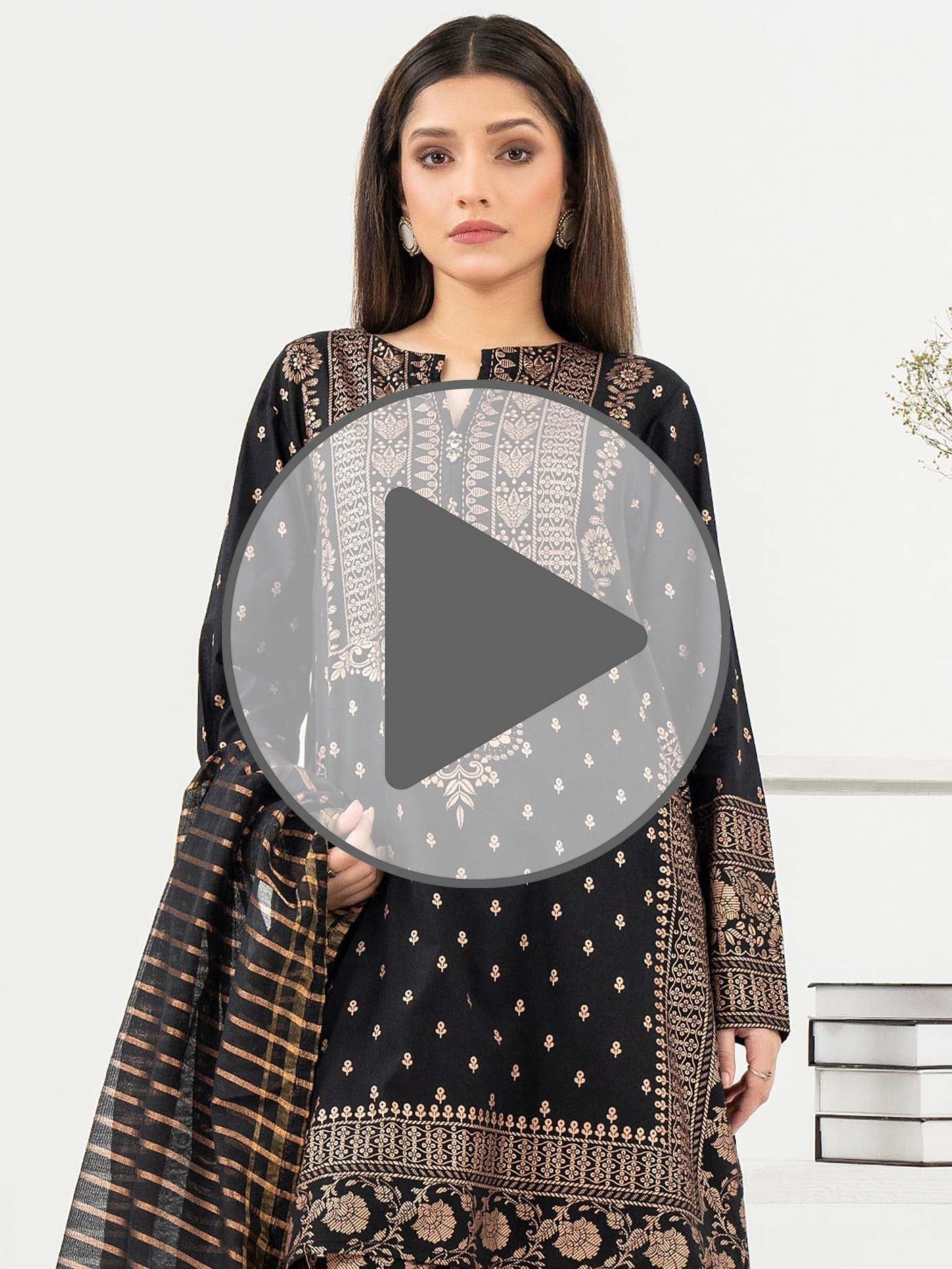 3 Piece Lawn Suit-Paste Print (Pret)