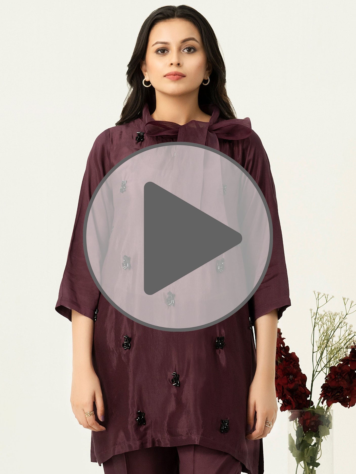 2 Piece Silk Suit-Embellished (Pret)