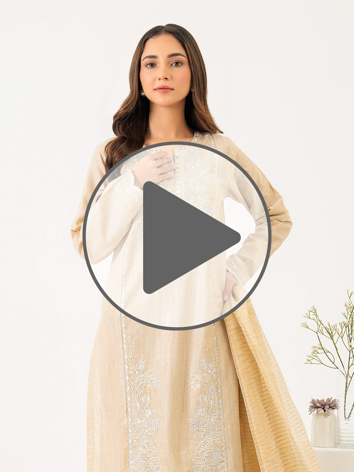 3 Piece Yarn Dyed Suit-Embroidered(Pret)