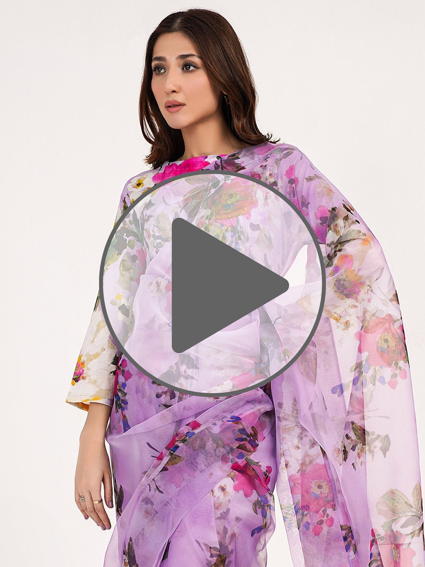 2 Piece Lawn Saree-Printed(Pret)