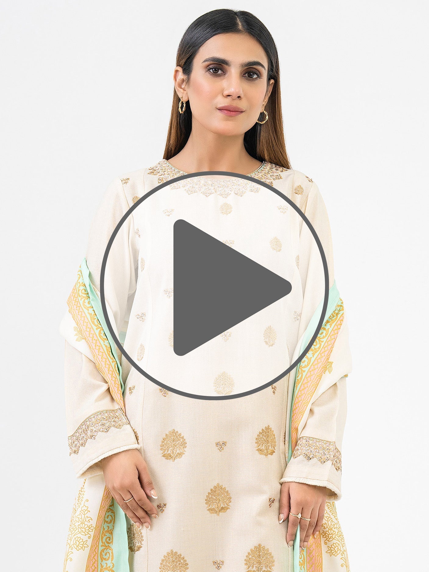 2 Piece Zari Suit-Embroidered (Pret)