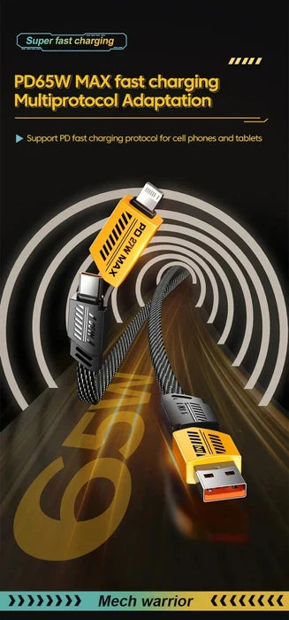 4-in-1 Multifunction USB Charging Cable 65W