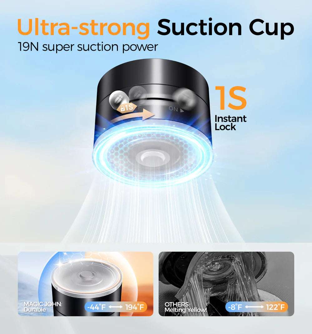 Double-sided Vacuum Magnetic Phone Holder Car/ Kitchen/ Mirror/ Adjustable Foldable