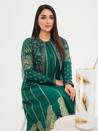 3 Piece Jacquard Suit-Embroidered(Pret)