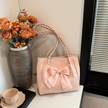 Influencer Student Bow Large Bag 2024 New Fashionable Versatile Women's Crossbody Shoulder Bag