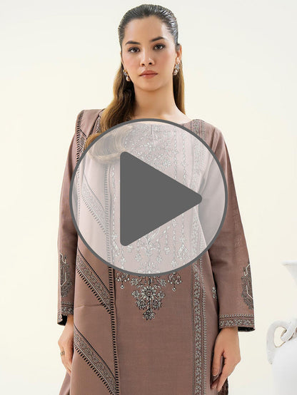 3 Piece Khaddar Suit-Paste Print (Pret)