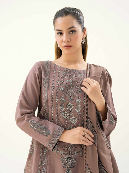 3 Piece Khaddar Suit-Paste Print (Pret)