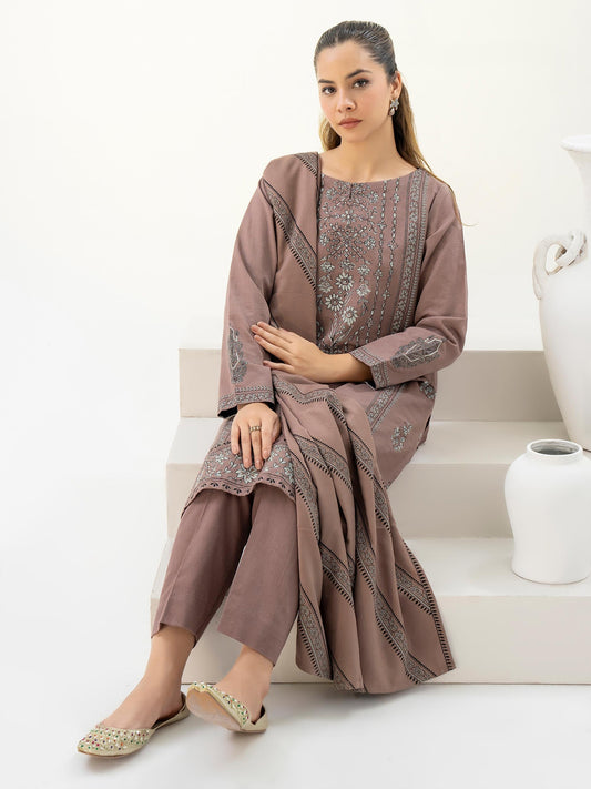 3 Piece Khaddar Suit-Paste Print (Pret)