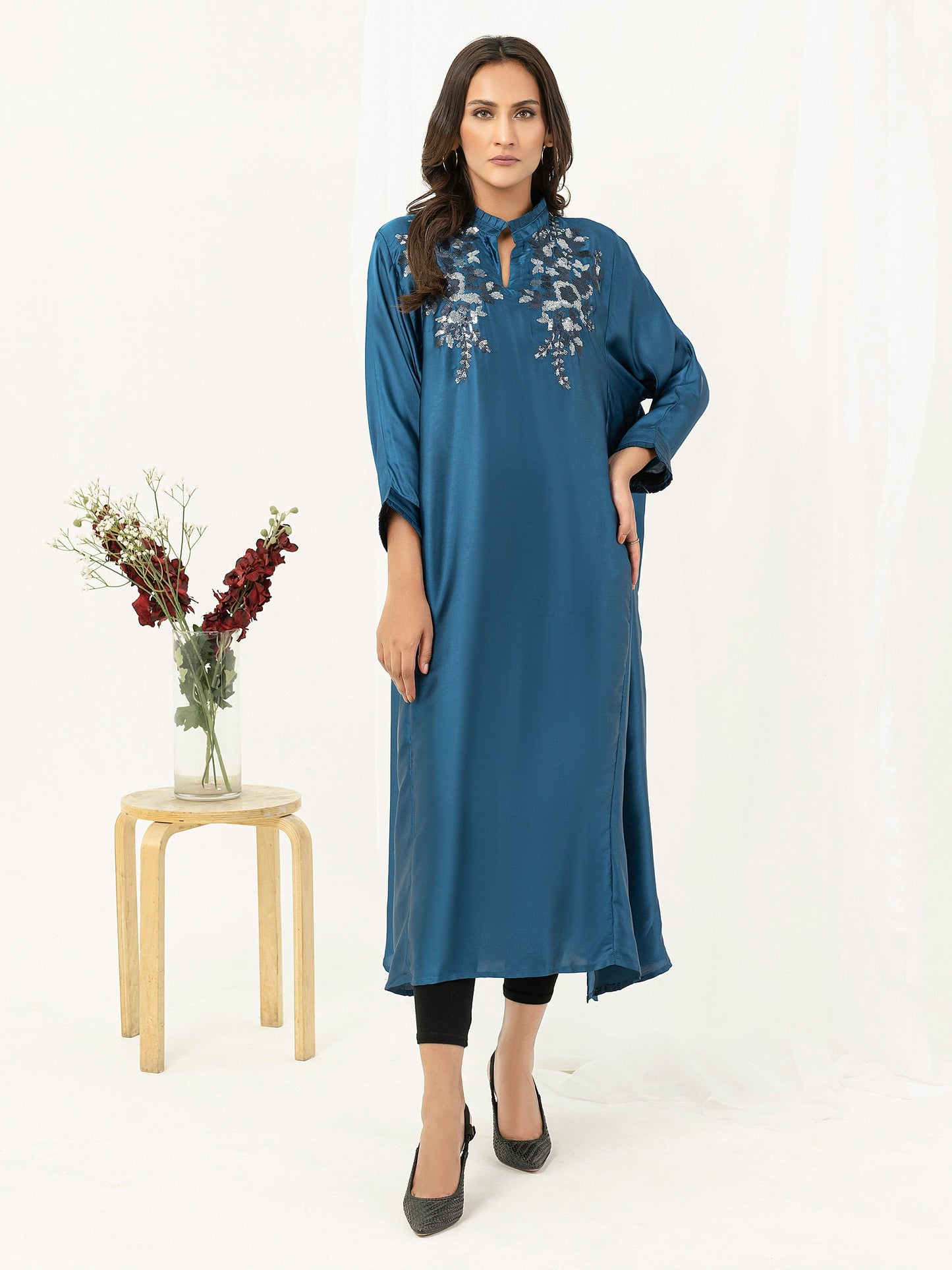 Silk Shirt-Embroidered (Pret)