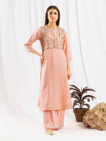 2 Piece Yarn Dyed Suit-Embroidered (Pret)