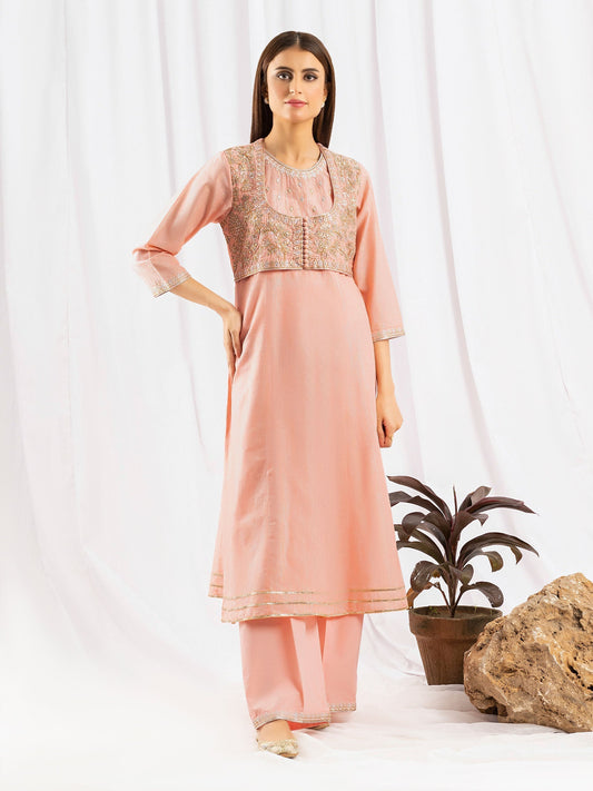 2 Piece Yarn Dyed Suit-Embroidered (Pret)