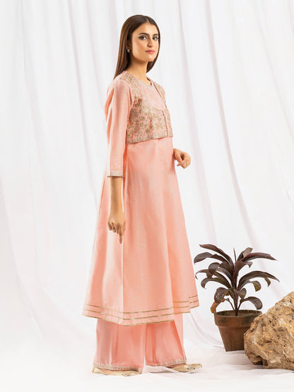 2 Piece Yarn Dyed Suit-Embroidered (Pret)