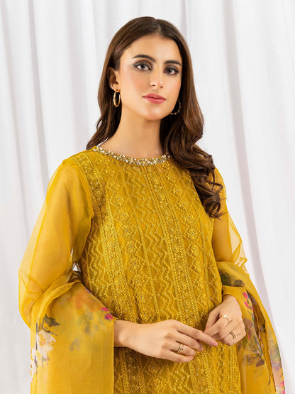 3 Piece Organza Suit-Embroidered(Pret)