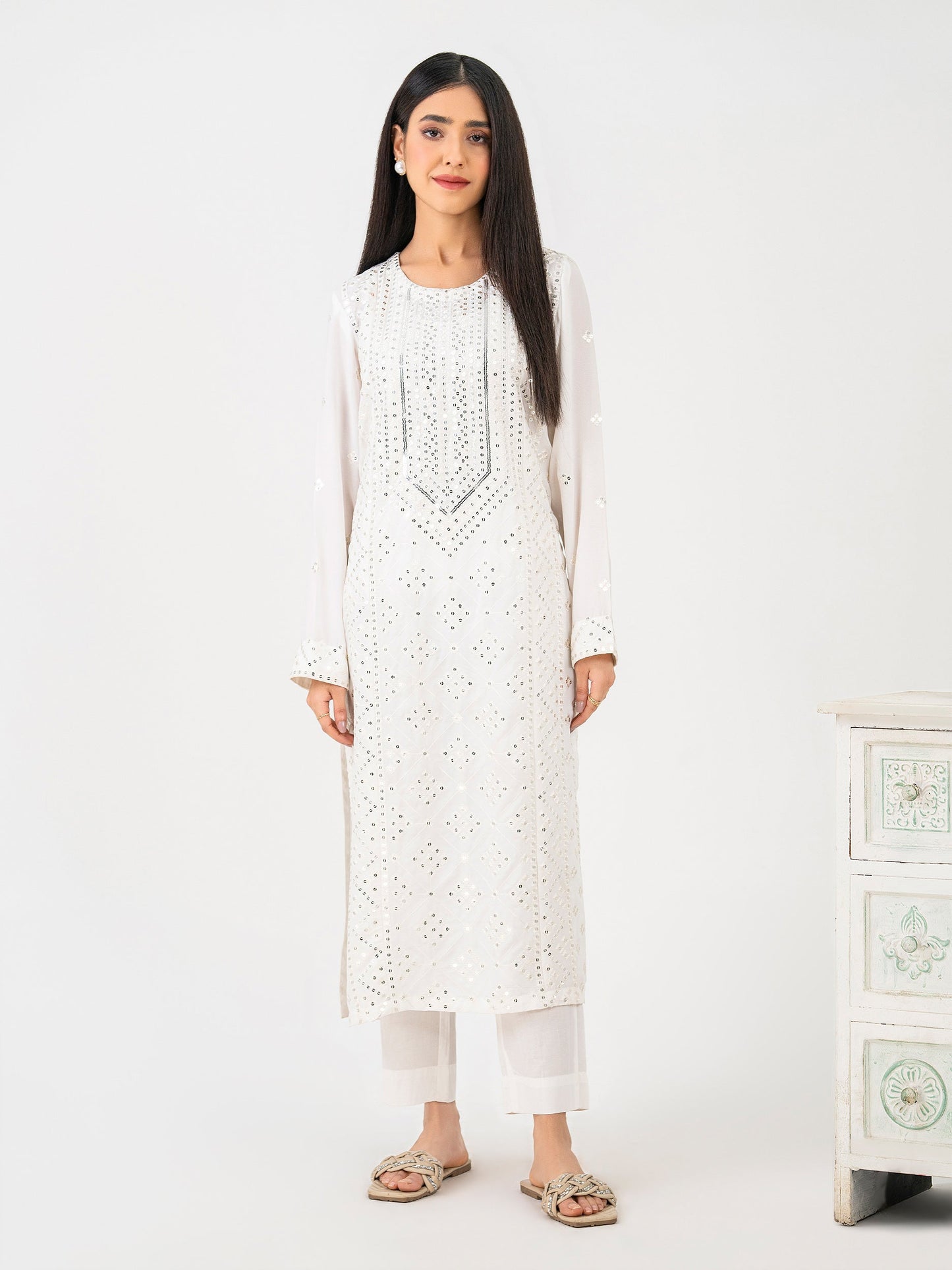 Georgette Shirt-Embroidered (Pret)