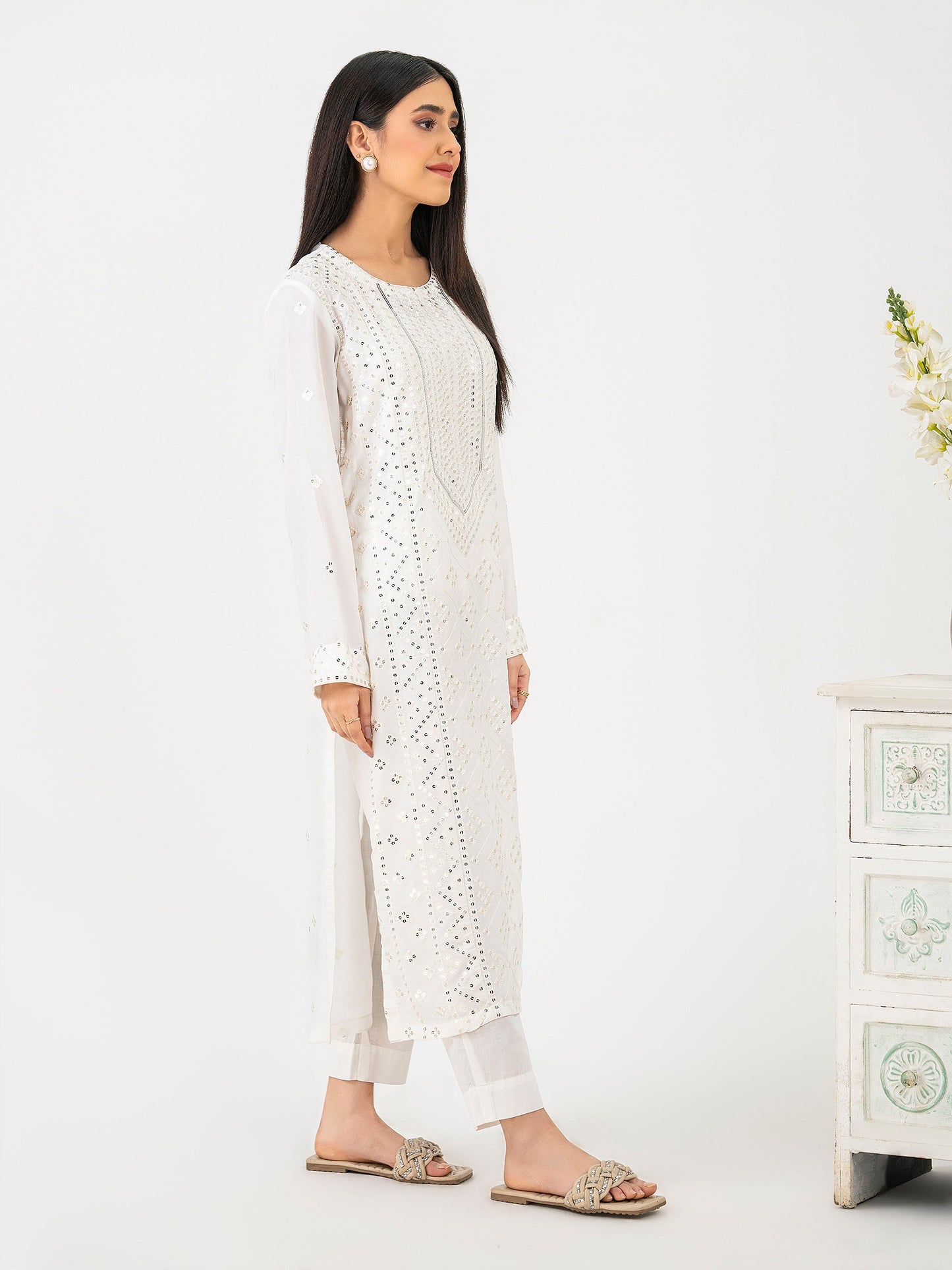 Georgette Shirt-Embroidered (Pret)