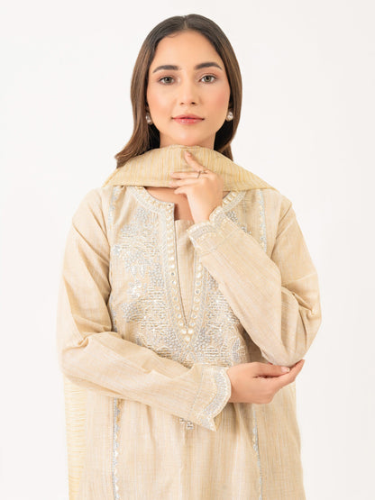 3 Piece Yarn Dyed Suit-Embroidered(Pret)