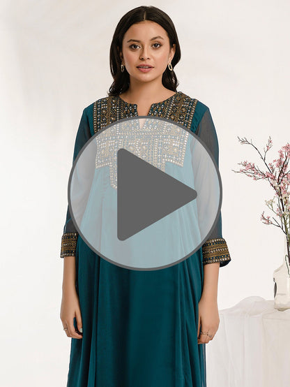 2 Piece Chiffon Suit-Embroidered (Pret)