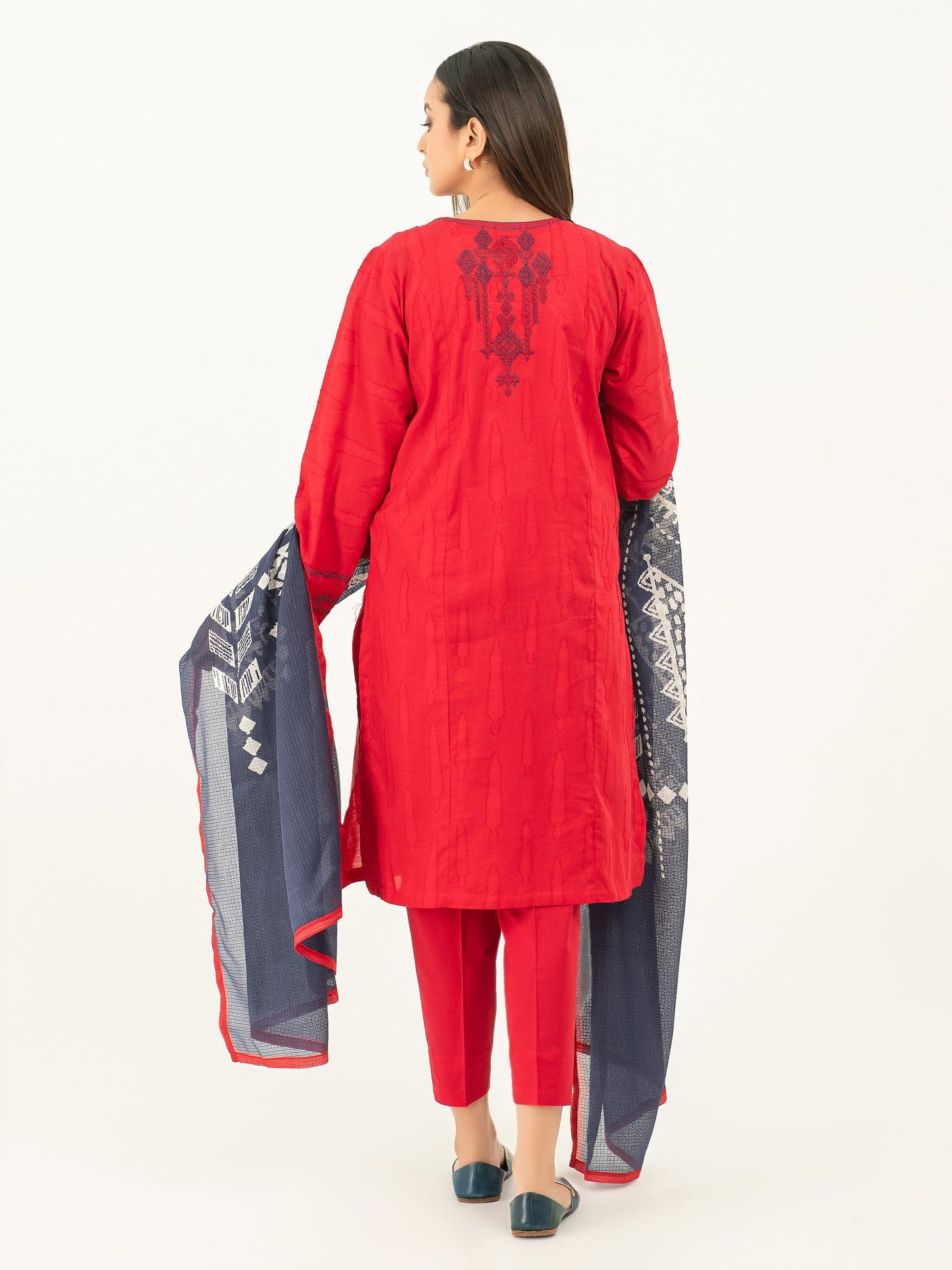 3 Piece Jacquard Suit-Embroidered (Pret)