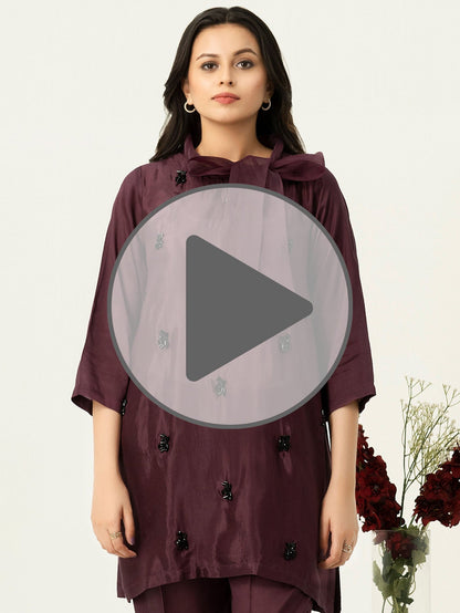 2 Piece Silk Suit-Embellished (Pret)