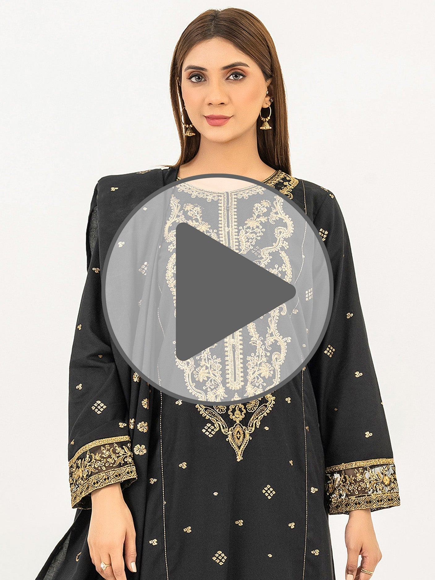 3 Piece Jacquard Suit-Embroidered(Pret)