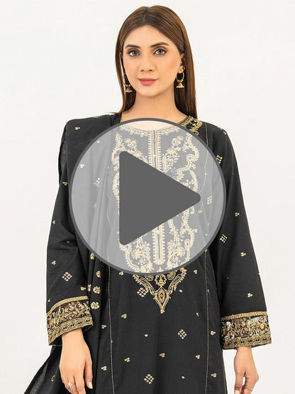 3 Piece Jacquard Suit-Embroidered(Pret)