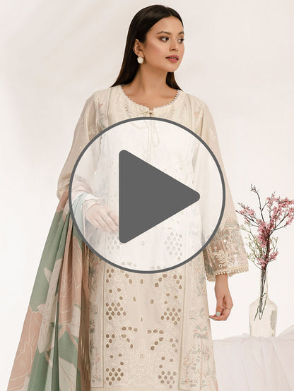 2 Piece Cambric Suit-Embroidered (Pret)