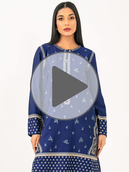 2 Piece Satin Suit-Embroidered (Pret)