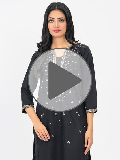 Raw Silk Shirt-Embroidered (Pret)