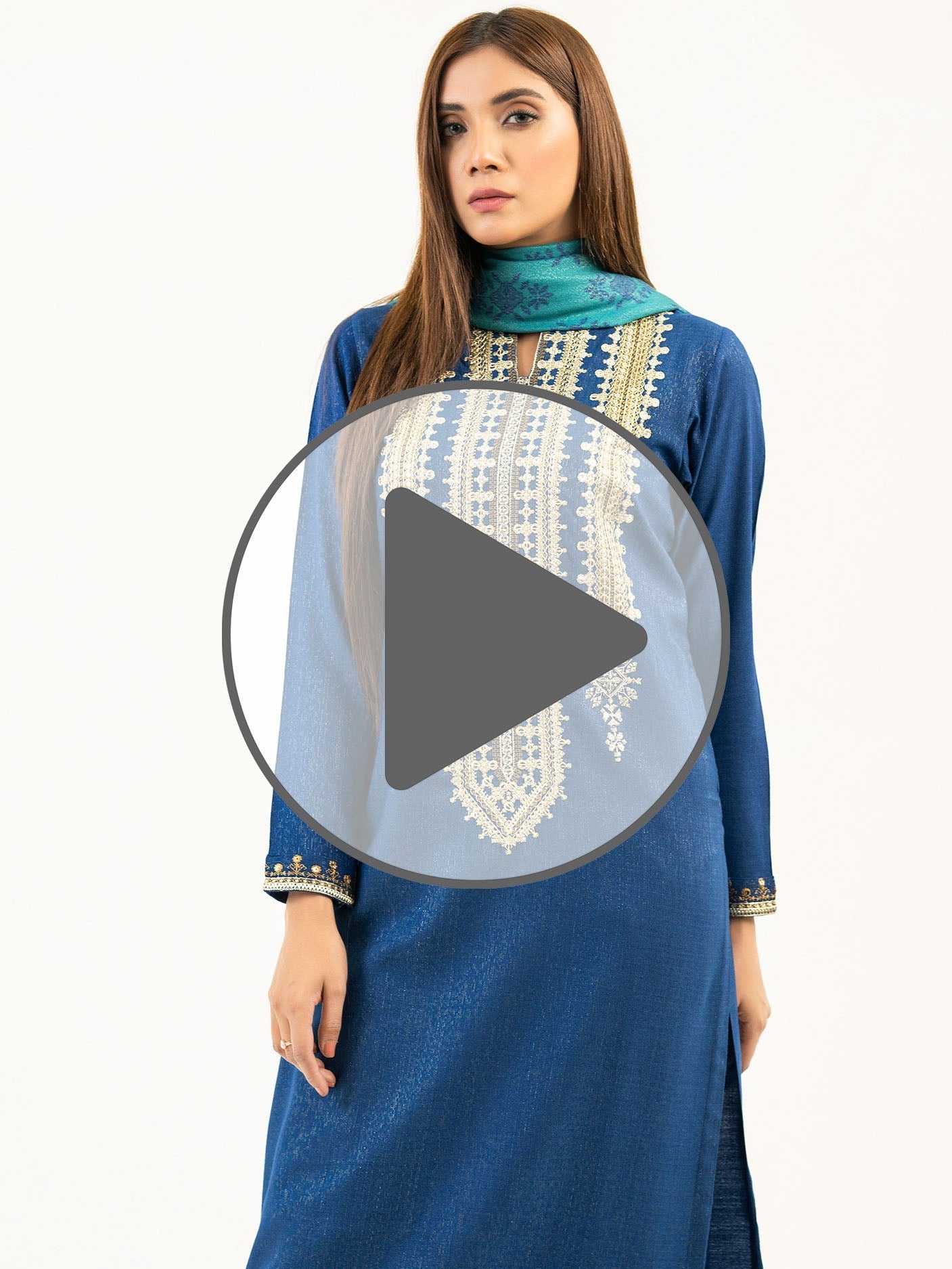 3 Piece Zari Suit-Embeoidered (Pret)