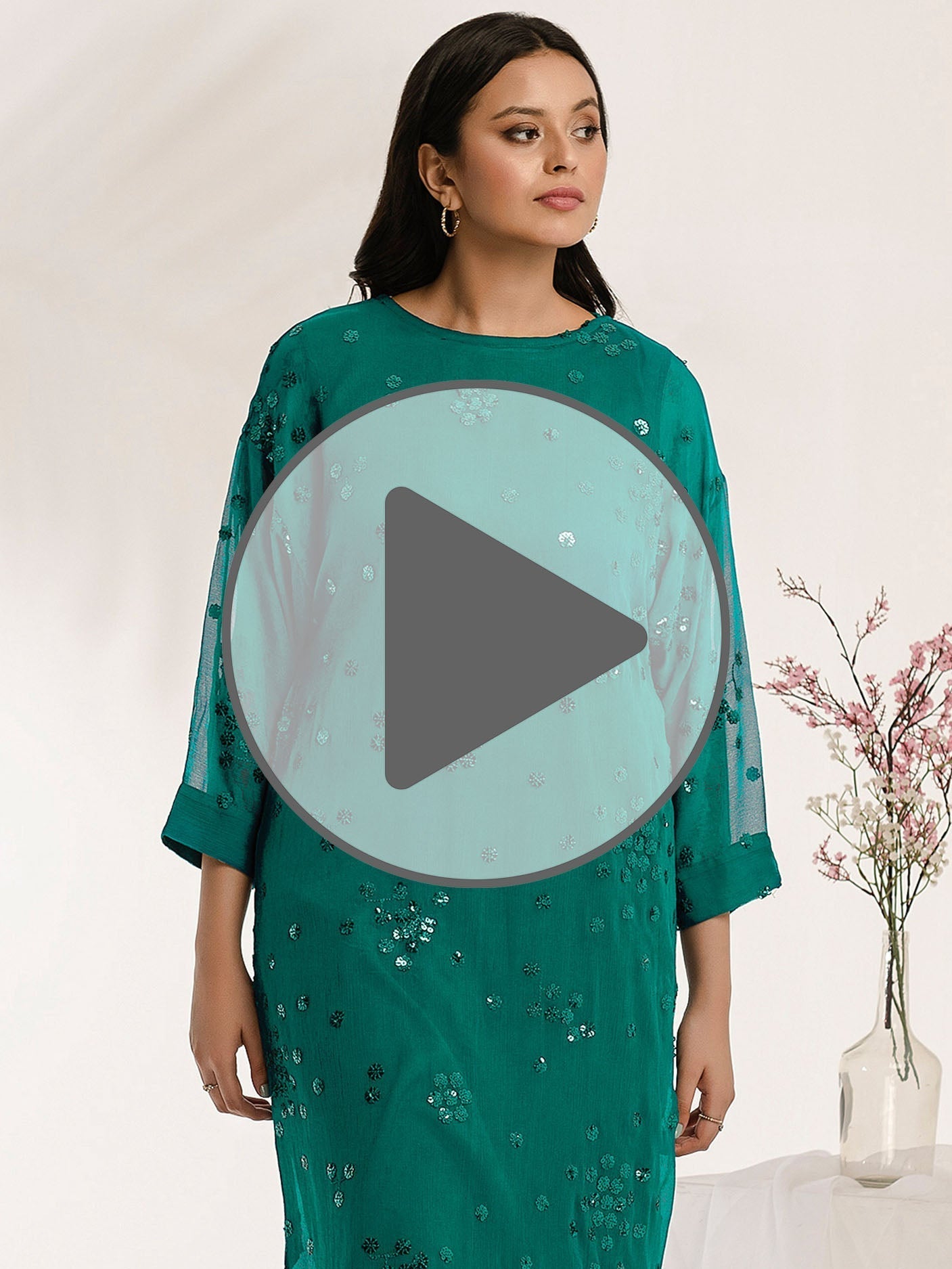 2 Piece Chiffon Suit-Embroidered (Pret)