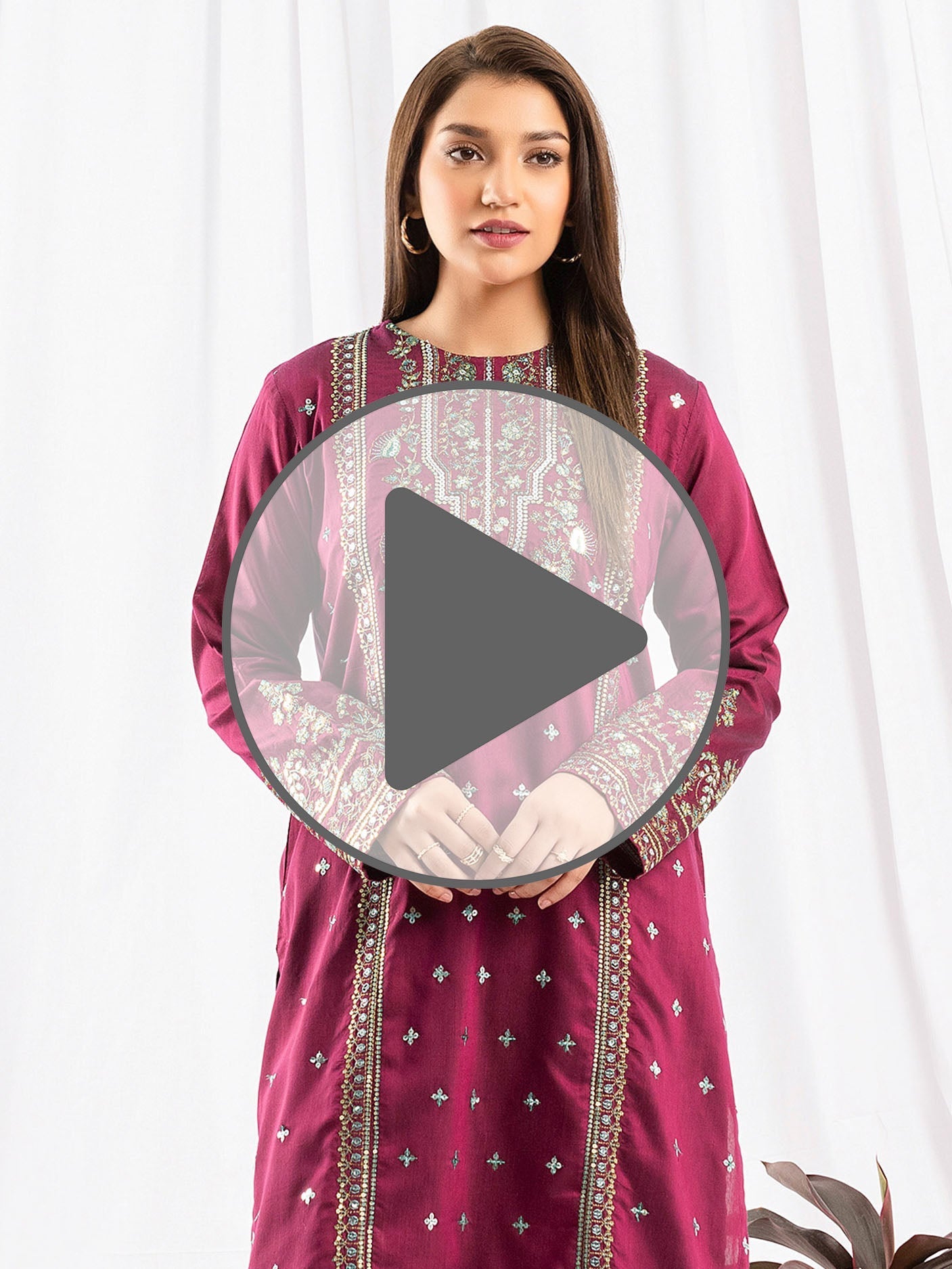2 Piece Raw Silk Suit-Embroidered (Pret)
