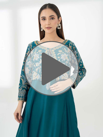 Satin Shirt With Bolero-Embellished (Pret)