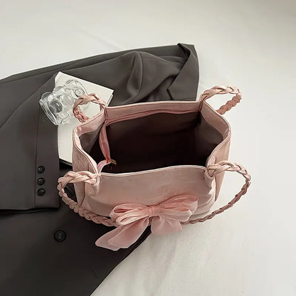 Influencer Student Bow Large Bag 2024 New Fashionable Versatile Women's Crossbody Shoulder Bag